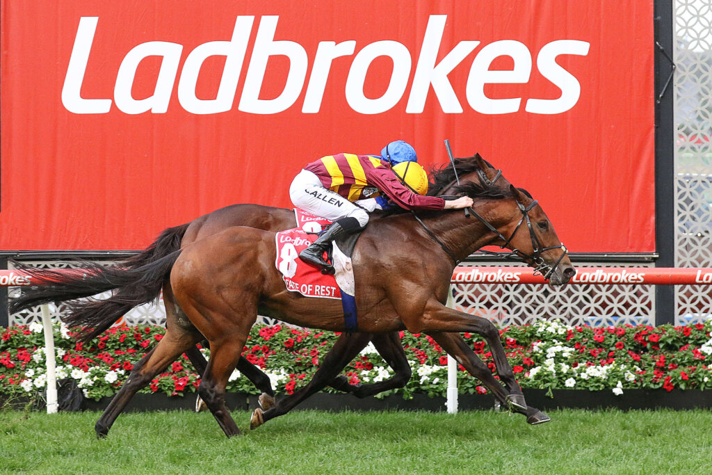 State Of Rest winning the 2021 Cox Plate for Joseph O'Brien  